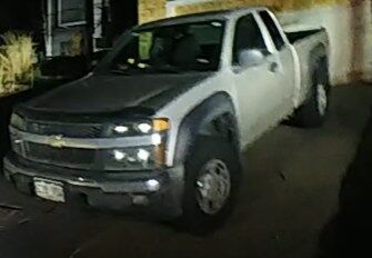 Around 3 a.m. an officer with the department located a 2007 Chevrolet Colorado with a Colorado license 534VIW in the drive way of a fire-damaged home. A person was then seen running away from the area through the home's backyard,  according to a Facebook post. (Courtesy of the Louisville Police Department)