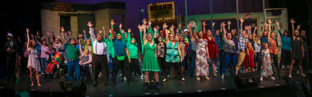 The cast of Magic Moments' last pre-pandemic pop-music revue, 'Boulevard of Broken Dreams.' The show returns to Littleton High School this week. (John Moore)