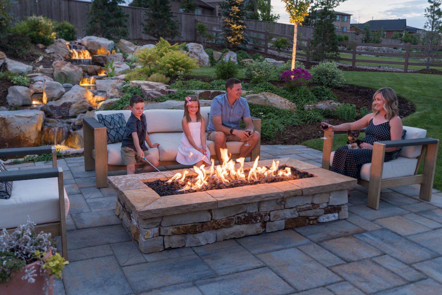 Matt Hiner with his family in their backyard in Colorado Springs. (Contributed photo)
