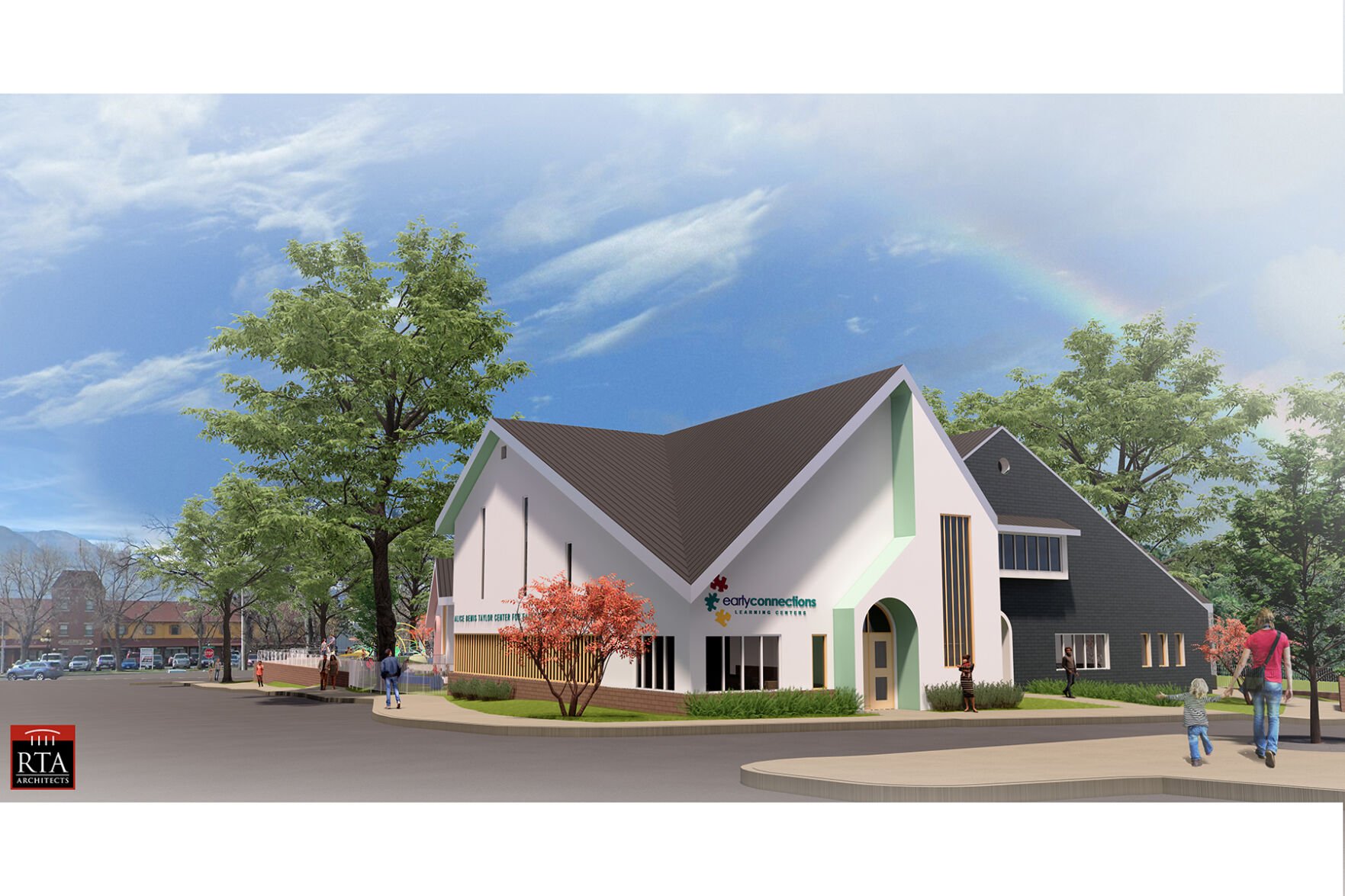 Architectural rendering of a new Early Connections Learning Centers building at Sierra Madre Street and Antlers Place, which is scheduled to break ground later this year, depending on fundraising. (Courtesy photo/RTA Architects) (Courtesy of RTA Architects)
