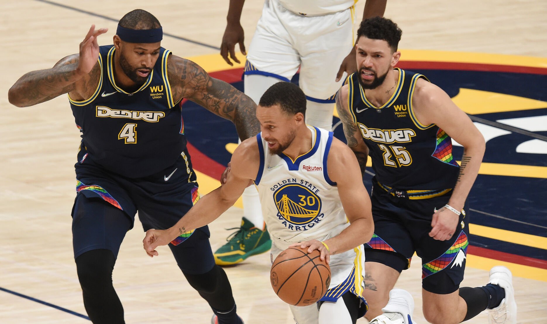 Austin Rivers’ defense helps Denver Nuggets dam Golden State’s offense down the stretch