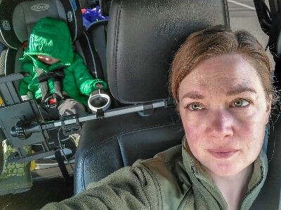 Kelly Watt drives away from the Marshall fire. (Courtesy Kelly Watt)
