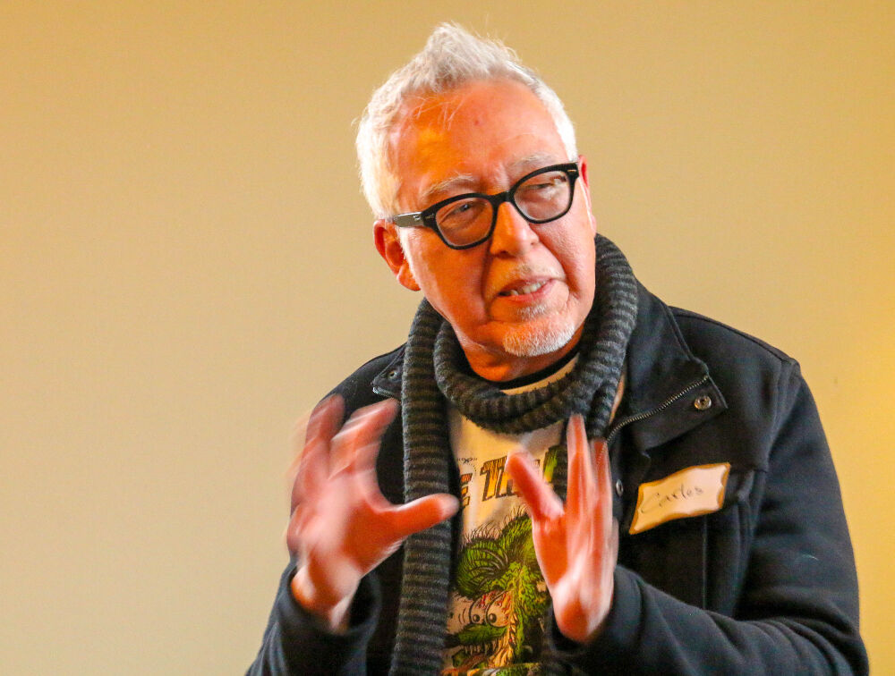 Carlos Fresquez's talks about his life as a Denver artist last week at Denver's Grasslands Agency. (JohnMooreSenior Arts Journalistjohn.moore@denvergazette.comhttps://denvergazette.com/content/tncms/avatars/e/1e/bc8/e1ebc854-8dbc-11ec-90b8-e393b5c0a2b9.afcf882df81bc4eba7366657cc603f75.png)