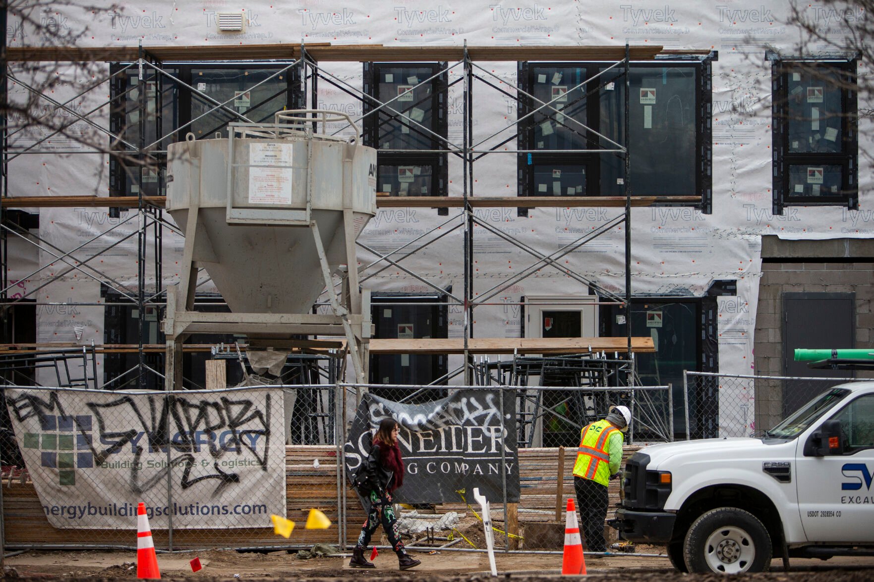 Construction continues at The Roost Denver micro-apartment complex on the 2400 block of Federal Boulevard on Wednesday, March 30, 2022, in Denver, Colo. (Timothy Hurst/The Denver Gazette) (TIMOTHY HURST/THE DENVER GAZETTE)