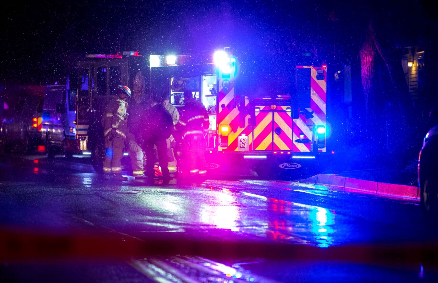 Emergency personnel work the scene of a structure fire at 18 W. Cheyenne Road on May 10, 2021. A body was discovered outside the home. (Christian Murdock, The Gazette)