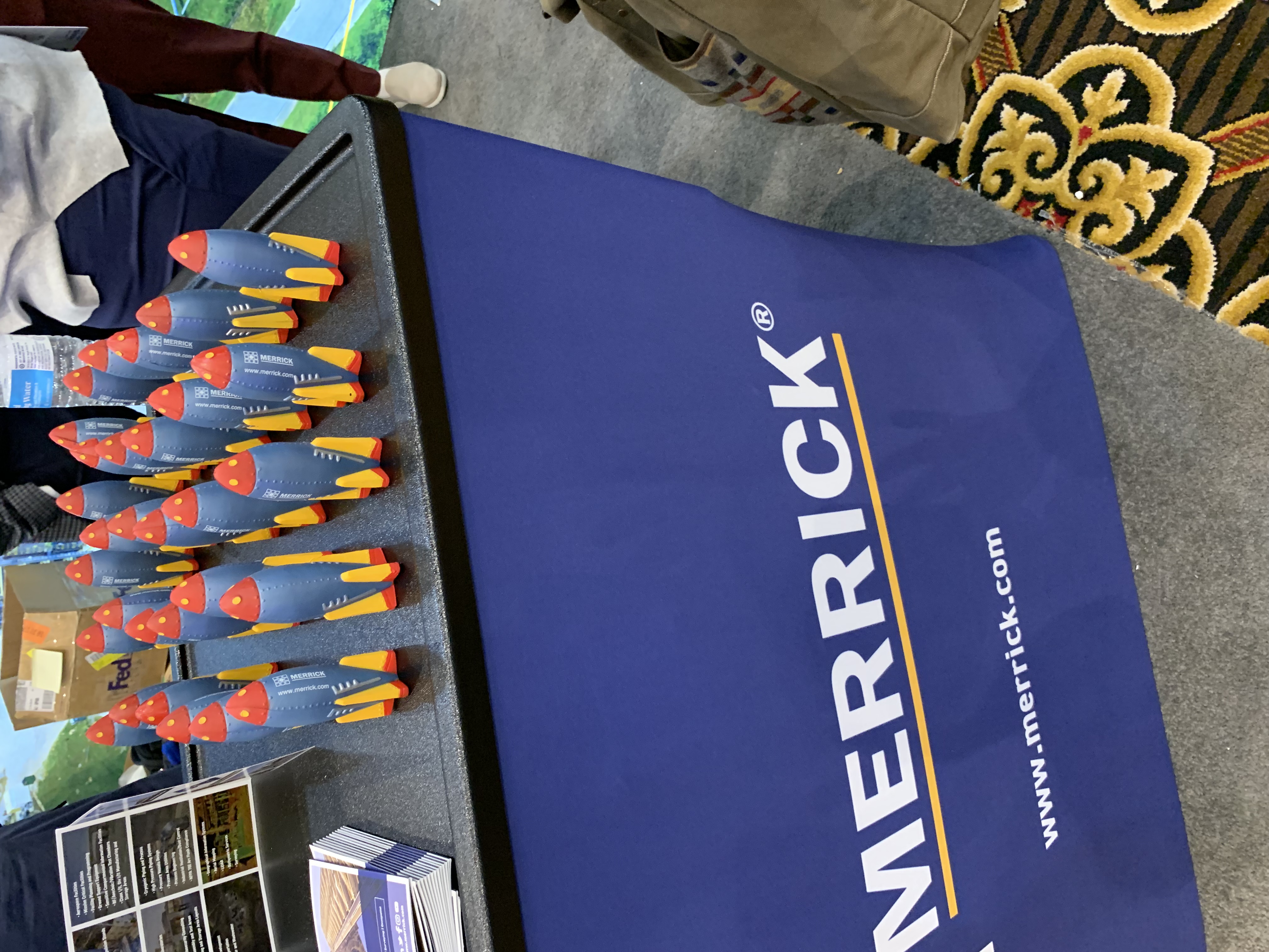 Merrick gave away branded toy rockets at the 37th Space Symposium in Colorado Springs last week. (DENNIS HUSPENI/THE DENVER GAZETTE)