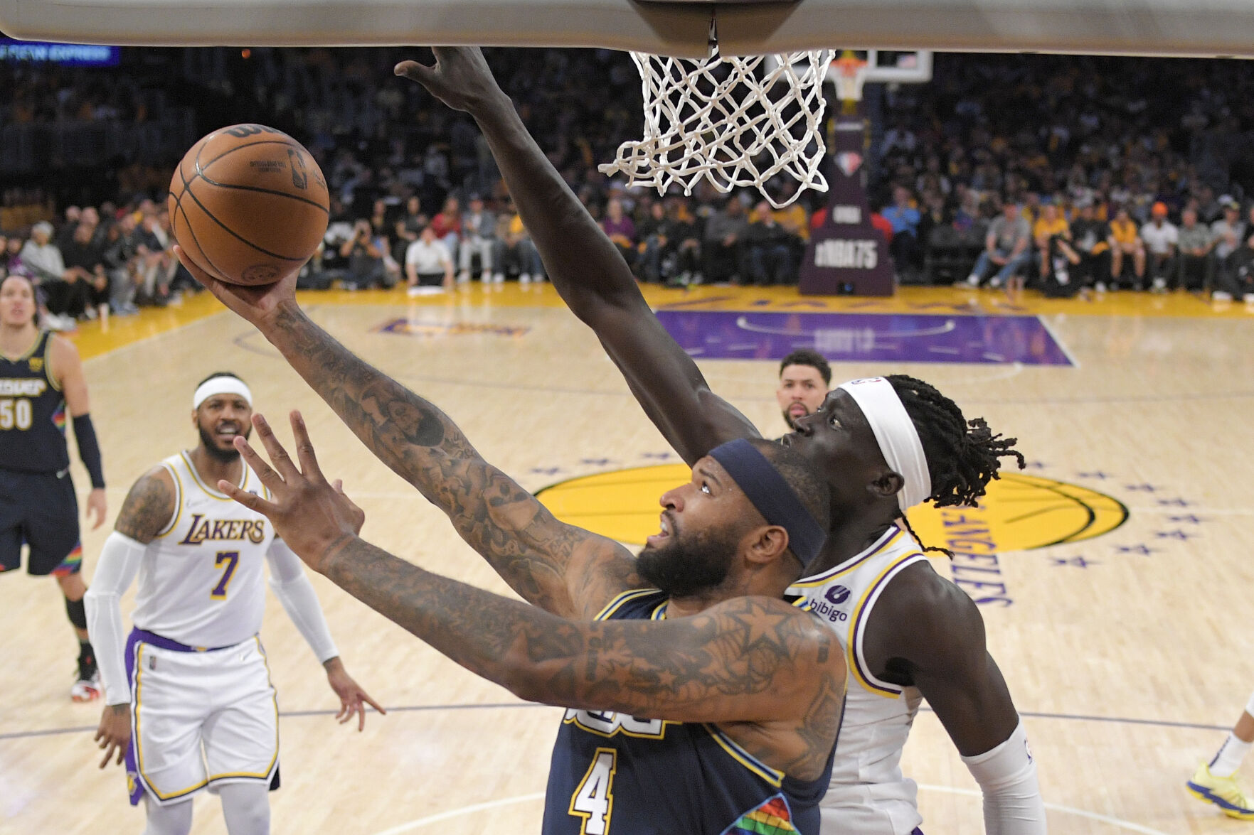 DeMarcus Cousins leads bench’s big contributions in Denver Nuggets’ win over Los Angeles Lakers