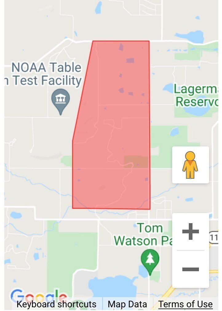 Evacuation orders have been issued for 51st to 65th Streets and from Nelson Road to Neva Road. (Courtesy of the Boulder County Sheriff's Office)