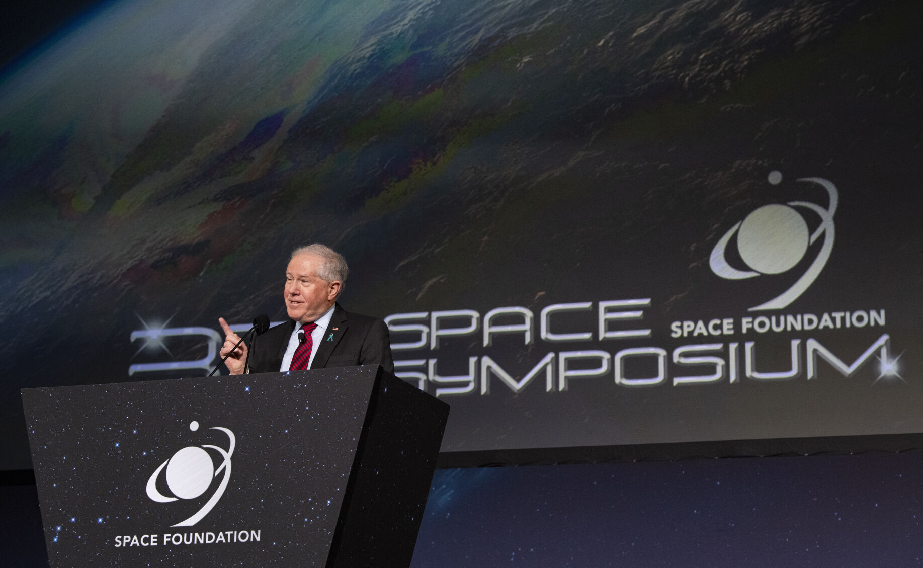 Secretary of the Air Force Frank Kendall speaks Tuesday, April 5, 2022, during the 37th Space Symposium at The Boardmoor in Colorado Springs. (The Gazette, Christian Murdock) (Christian Murdock/The Gazette)