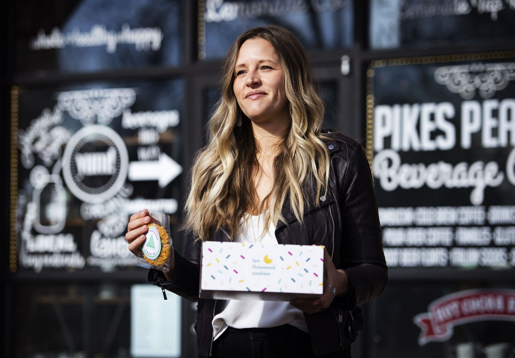 Ashley Greeno started selling cookies in hopes to raise money to adopt a baby. Her goal of selling 10,000 cookies was reached just 18 months after launching her cookie business. After eight years of waiting, Greeno and her family were exhausted and she and her husband Hunter decided not to renew their adoption and foster care licenses. She donated some of the money raised from Ten Thousand Cookies to other adoptive families. And $1 from each cookie subscription box is donated to an organization called Together We Rise, which supports foster care and adoption. (Chancey Bush/ The Gazette) (Chancey Bush/ The Gazette)