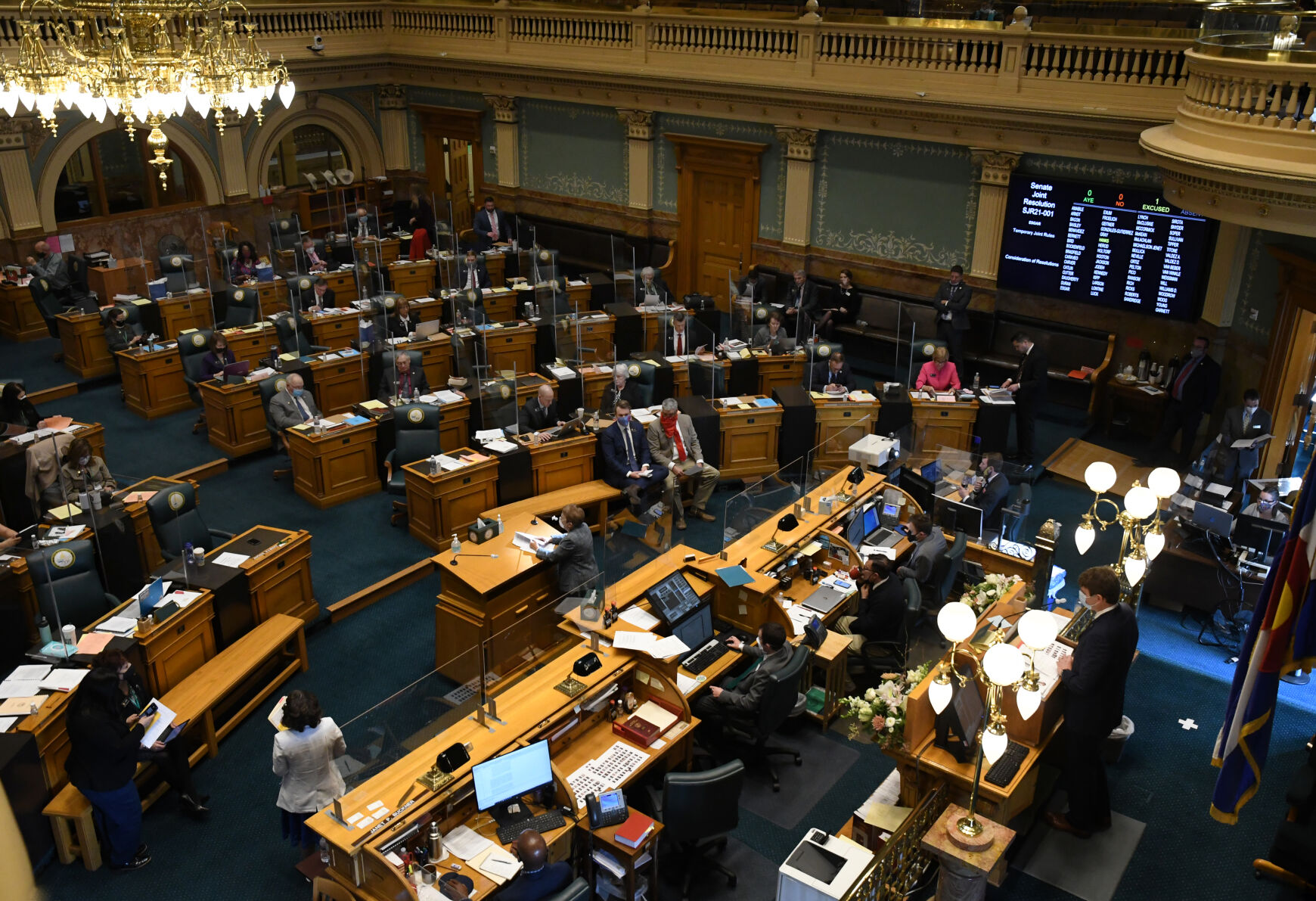 New Speaker of the House Alec Garnett begins his leadership role during the first legislative day of the 73rd General Assembly at the Colorado State Capitol on Jan. 13, 2021. (Kathryn Scott, special to Colorado Politics)