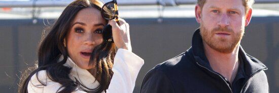 Prince Harry and Meghan Markle, Duke and Duchess of Sussex visit the track and field event at the Invictus Games in The Hague, Netherlands, Sunday, April 17, 2022. The week-long games for active servicemen and veterans who are ill, injured or wounded opened Saturday in this Dutch city that calls itself the global center of peace and justice. (AP Photo/Peter Dejong) (Peter Dejong/AP)