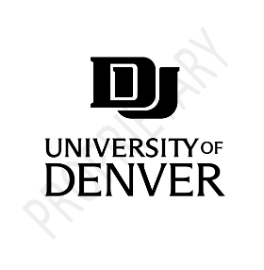 The new University of Denver logo. This is one of several designs, others retain the traditional crimson and gold colors the school has used for decades. (Courtesy of the University of Denver)