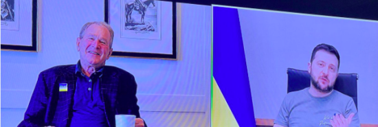 ‘Churchill of our time’: Bush meets with Zelensky