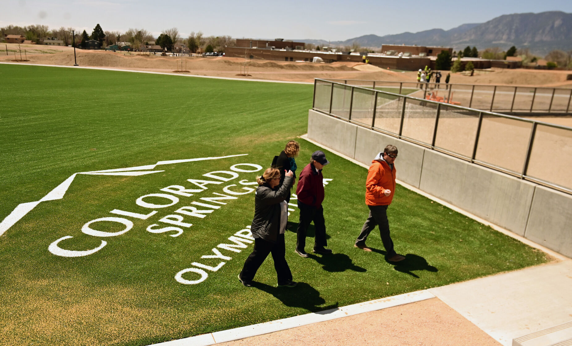 Panorama Park will be reopening in southeastern Colorado Springs on July 16 with a complete makeover. Mayor Suthers and other area park representatives toured the park as it nears the end of construction on Tuesday, May 3, 2022. (Photo by Jerilee Bennett, The Gazette) (Jerilee Bennett)