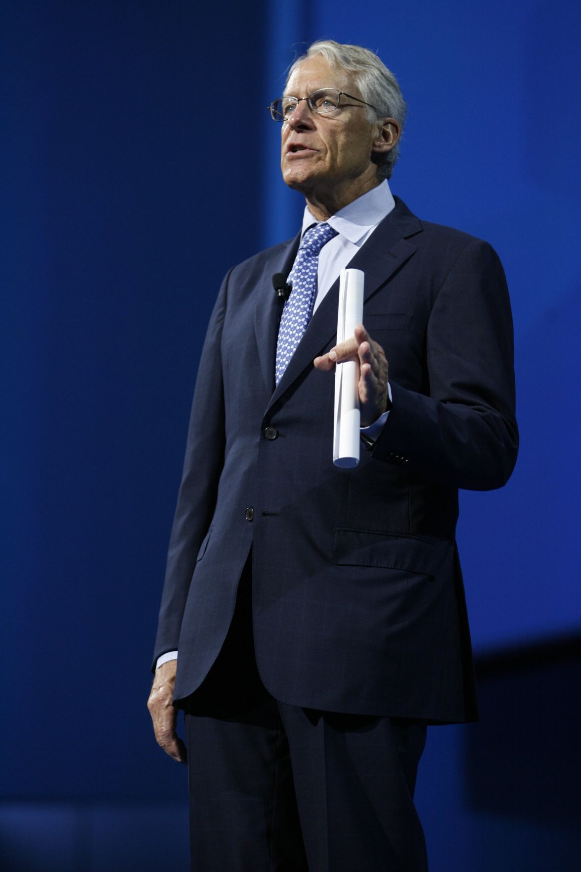 Walmart Chairman Rob Walton speaks to a crowd of shareholders from around the world during the Wal-Mart shareholders meeting in Fayetteville, Ark., Friday, June 7, 2013. (AP Photo/Gareth Patterson) (Gareth Patterson)