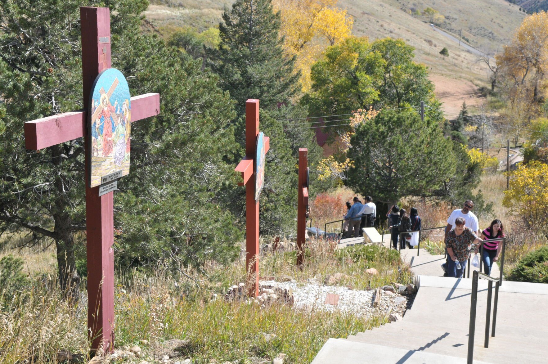 Nearly 400 steps lead up to the top of the Mount of the Sacred Heart. The stairway follows the path Mother Cabrini, the sisters and the children took to the top of the mountain. (Contributed photo)