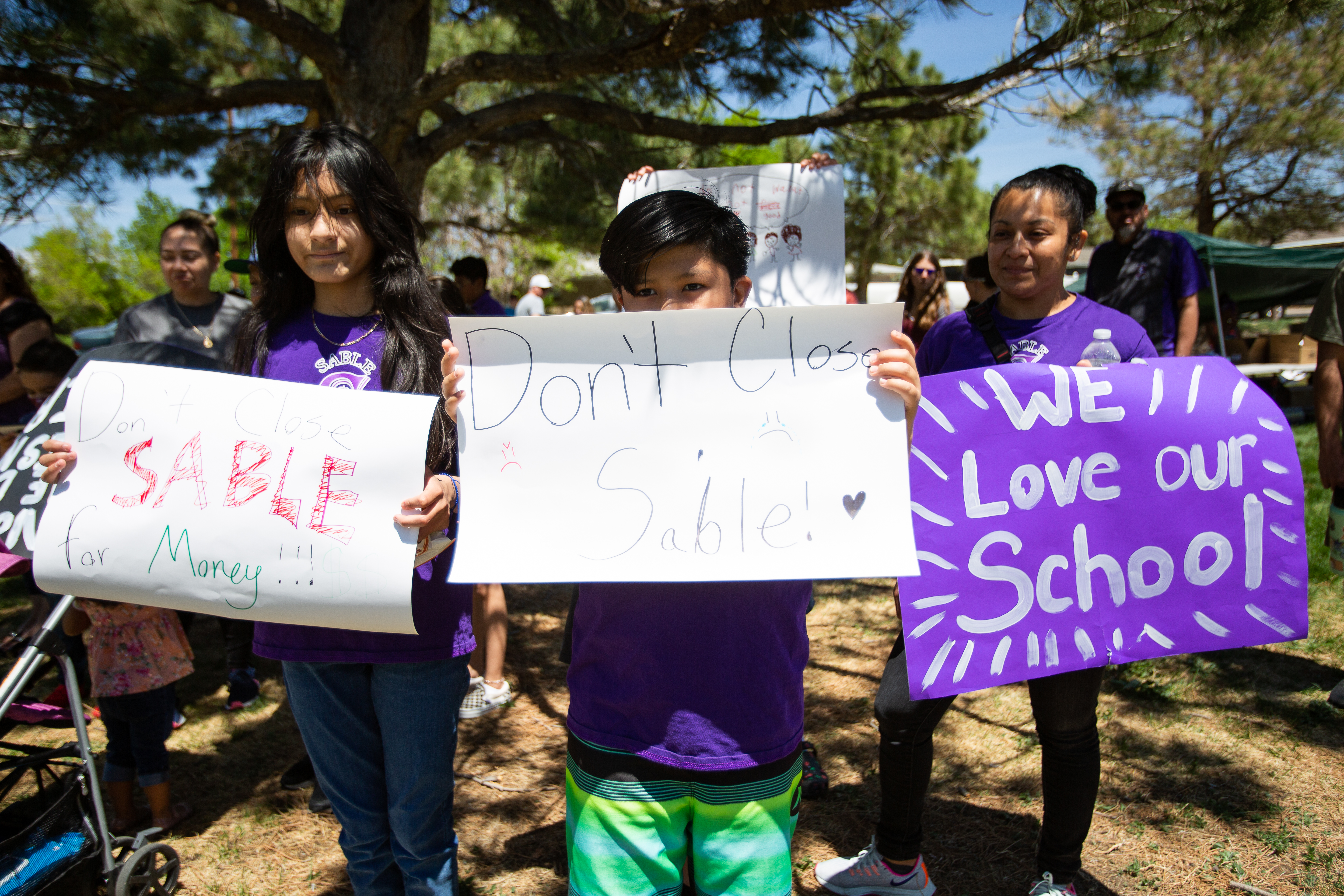 Hundreds gather to protest possible closure of Sable Elementary School