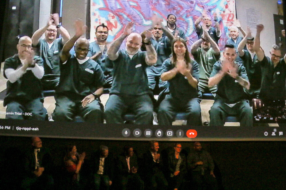 The incarcerated creative team behind the film 'These Walls' participated in a virtual talkback with Monday's audience at the Sie Film Center. (JohnMooreSenior Arts Journalistjohn.moore@denvergazette.comhttps://denvergazette.com/content/tncms/avatars/e/1e/bc8/e1ebc854-8dbc-11ec-90b8-e393b5c0a2b9.afcf882df81bc4eba7366657cc603f75.png)