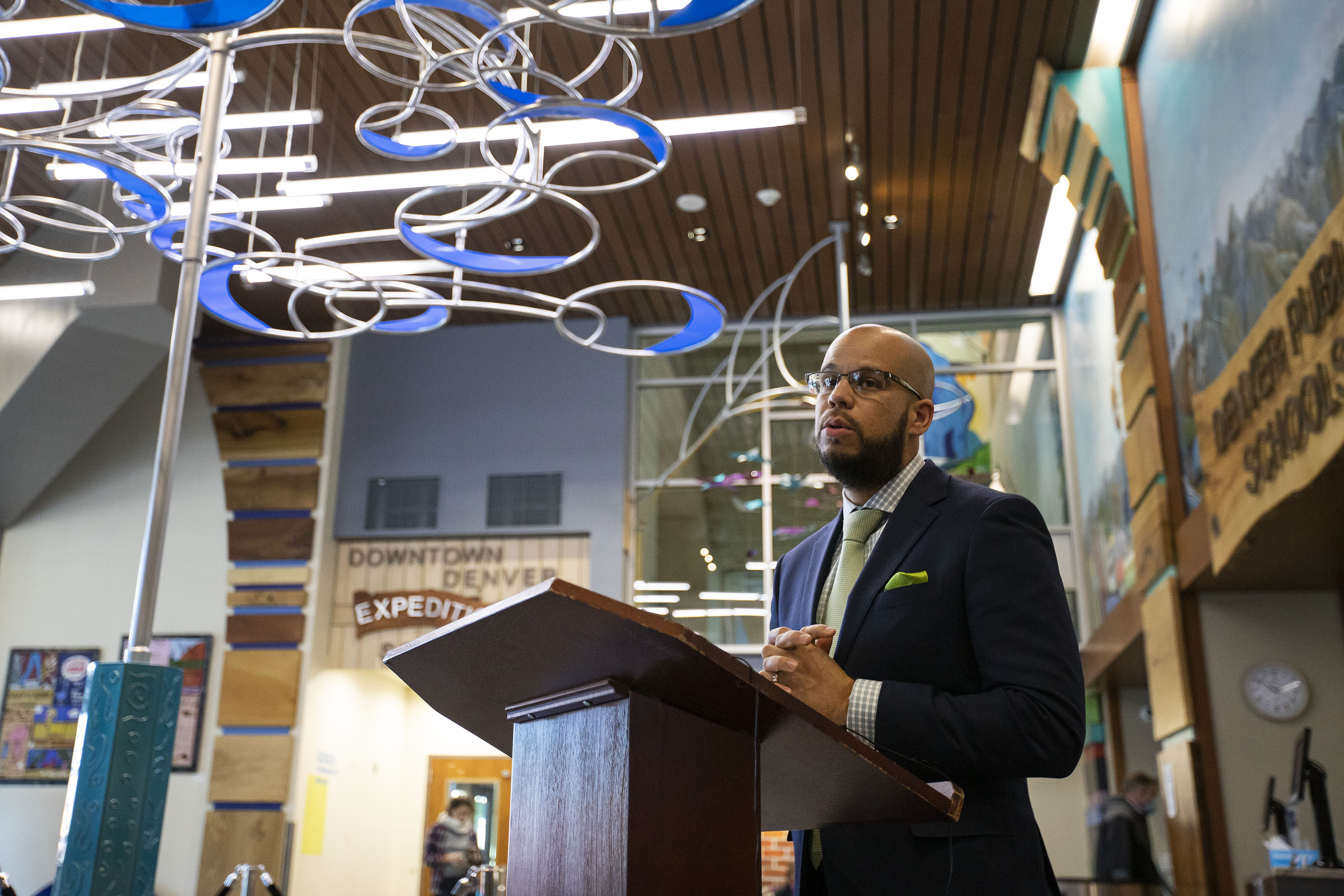 Denver Public Schools superintendent Dr. Alex Marrero speaks to media members during a press conference on the district closing schools on Nov. 19, as seen on Wednesday, Nov. 10, 2021, in Denver, Colo. (Timothy Hurst/The Gazette) (Timothy Hurst)