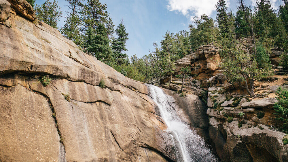 New access at Colorado state park for waterfall, rock climbing