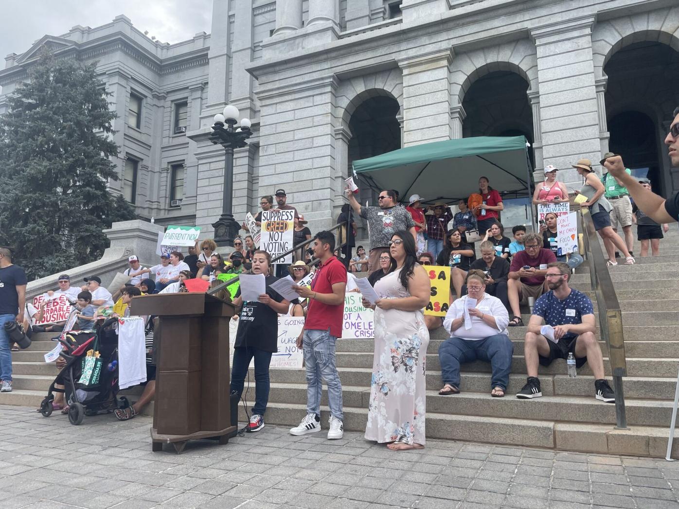 Demonstrators at the Capitol call for overturning Colorado’s ‘rent stabilization’ ban