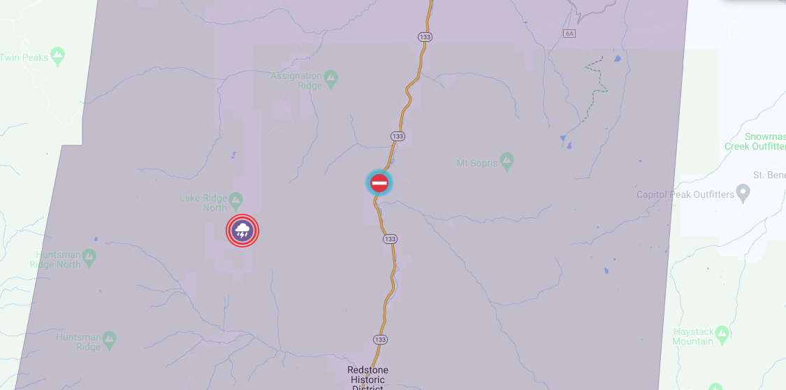 mudslide map, Pitkin County