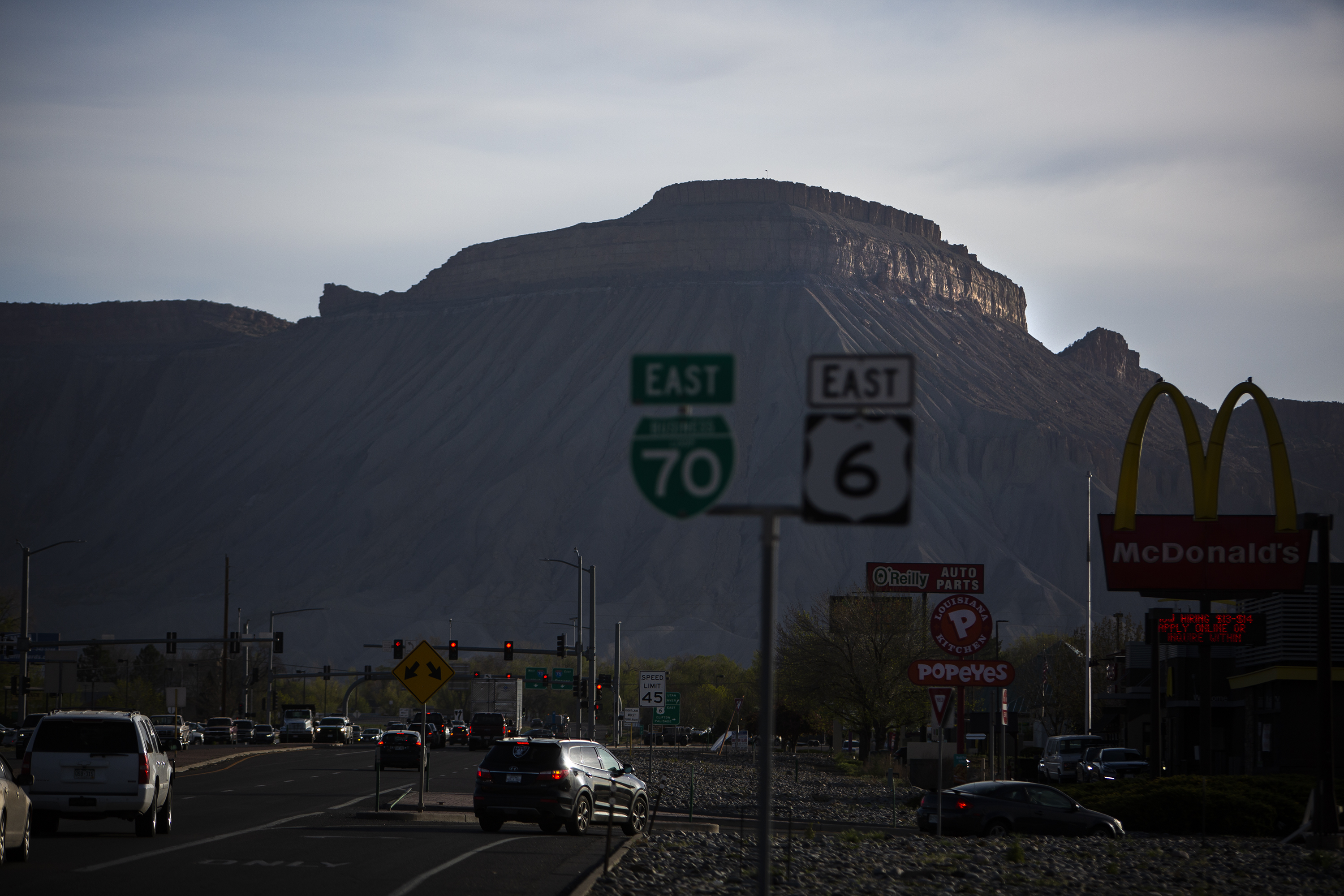 Mount Garfield towers above the neighboring cities of Grand Junction and Clifton, as seen on Tuesday, April 19, 2022, in Mesa County, Colo. (Timothy Hurst/The Denver Gazette) (Timothy Hurst)