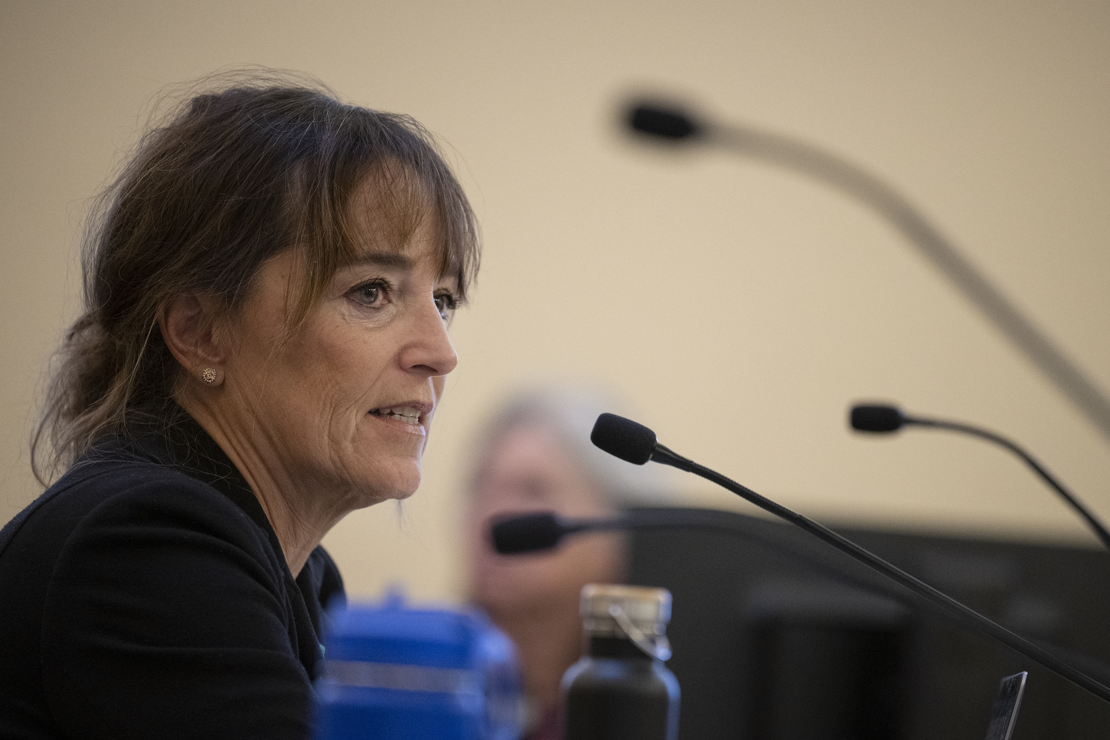 Investigations Law Group senior investigator and CEO Elizabeth Rita testifies before the Legislative Interim Committee on Judicial Discipline on Wednesday, August 10, 2022, at the State Capitol building in Denver, Colo. (Timothy Hurst/The Denver Gazette) (Timothy Hurst)