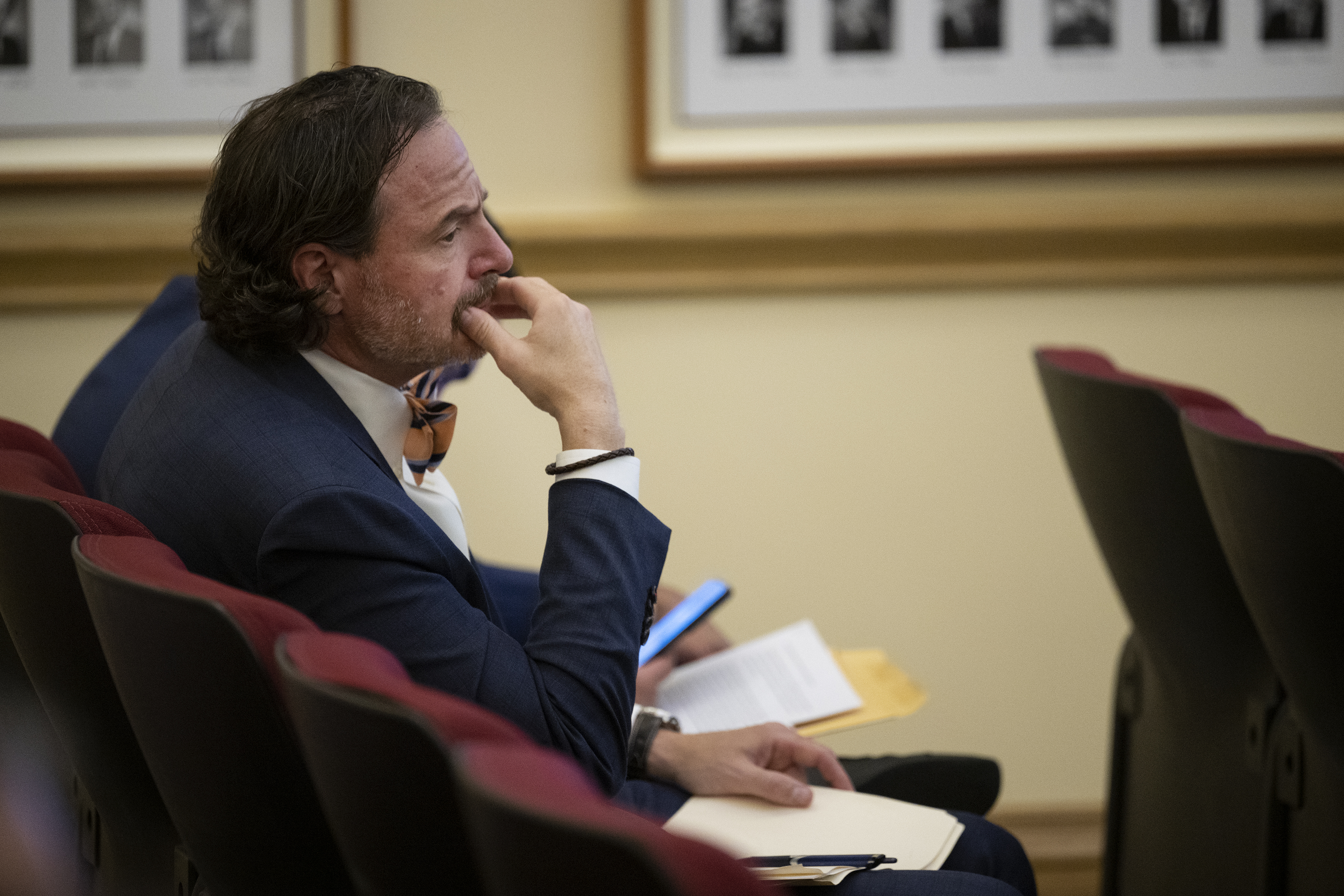 Former State Court Administrator Chris Ryan looks on from the gallery as others testify before him for the Legislative Interim Committee on Judicial Discipline on Wednesday, August 10, 2022, at the State Capitol building in Denver, Colo. (Timothy Hurst/The Denver Gazette) (Timothy Hurst)