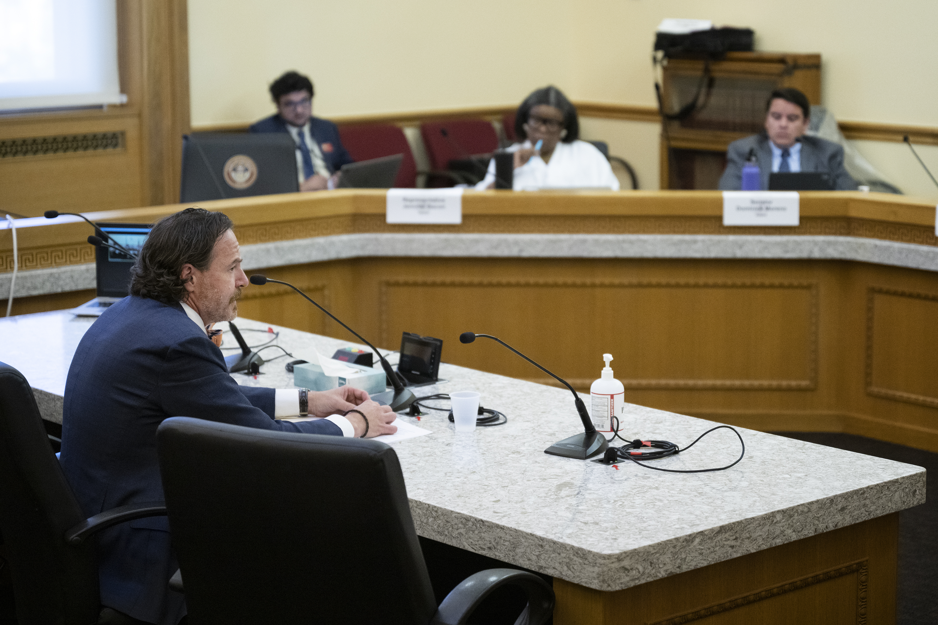 Former State Court Administrator Chris Ryan testifies before the Legislative Interim Committee on Judicial Discipline on Wednesday, August 10, 2022, at the State Capitol building in Denver, Colo. (Timothy Hurst/The Denver Gazette) (Timothy Hurst)
