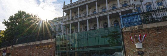 FILE - The sun sets behind the Palais Coburg where closed-door nuclear talks take place in Vienna, Austria, Aug. 5, 2022. Talks to revive Tehran's tattered nuclear accord with world powers in Vienna ended Monday, Aug. 8, 2022, as the parties closed a fi...