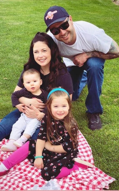 Amanda Hawkins, aka Chipp, with her husband, Eric Chipp, and two daughters. (Courtesy Amanda Hawkins)