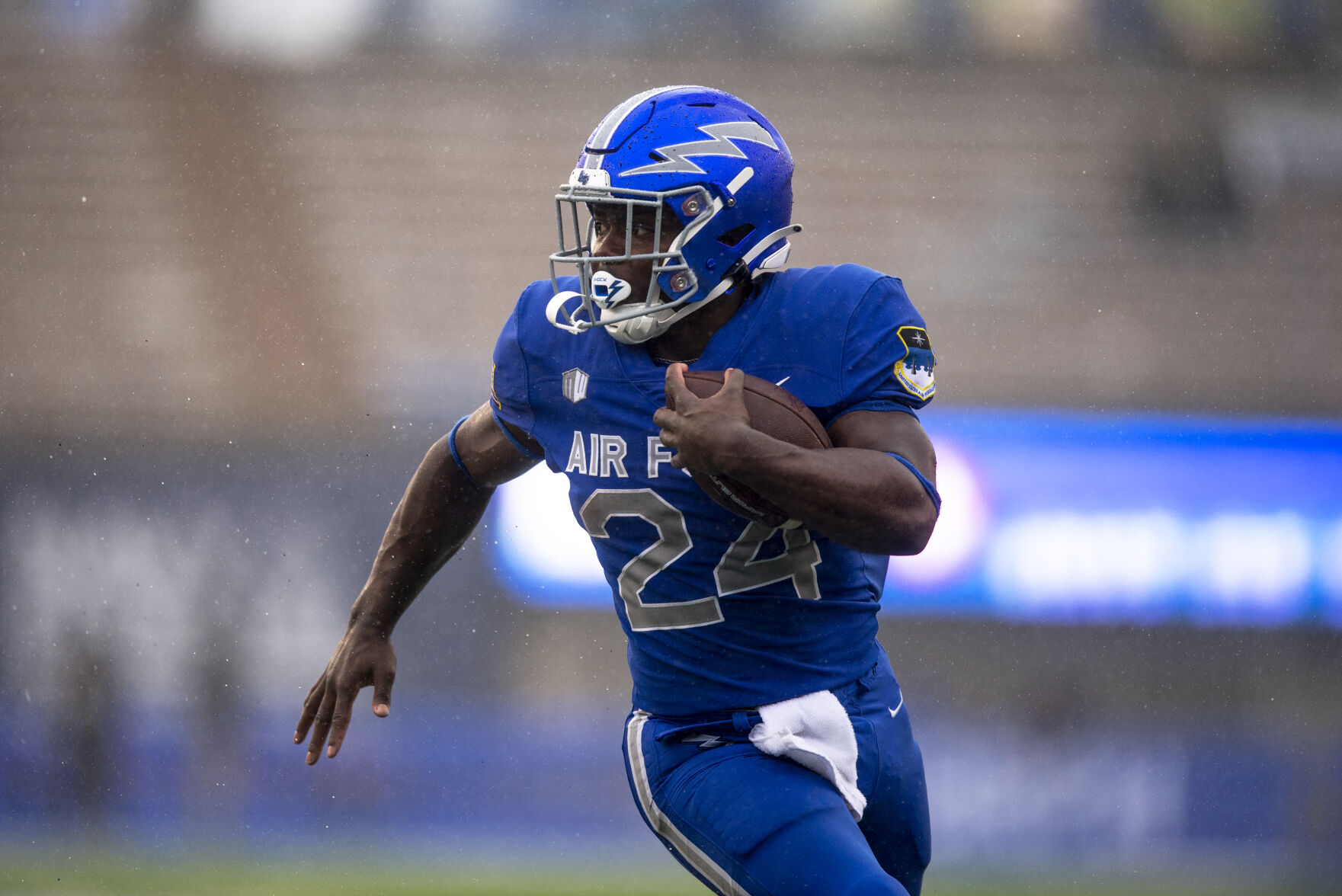 Air Force Falcons running back John Lee Eldridge III (24) runs in a touchdown against Colorado at Falcon Stadium on Sept. 10. (Parker Seibold, Gazette file)