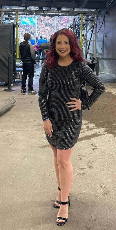 Amanda Hawkins just before gametime at the Colorado Avalanche's recent home preseason game. (Courtest Amanda Hawkins)