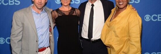 The cast of "NCIS: New Orleans," from left, Lucas Black, Zoe McLellan, Scott Bakula and CCH Pounder pose together at the CBS Network Upfront presentation at Lincoln Center on Wednesday, May 14, 2014, in New York. (Photo by Evan Agostini/Invision/AP)