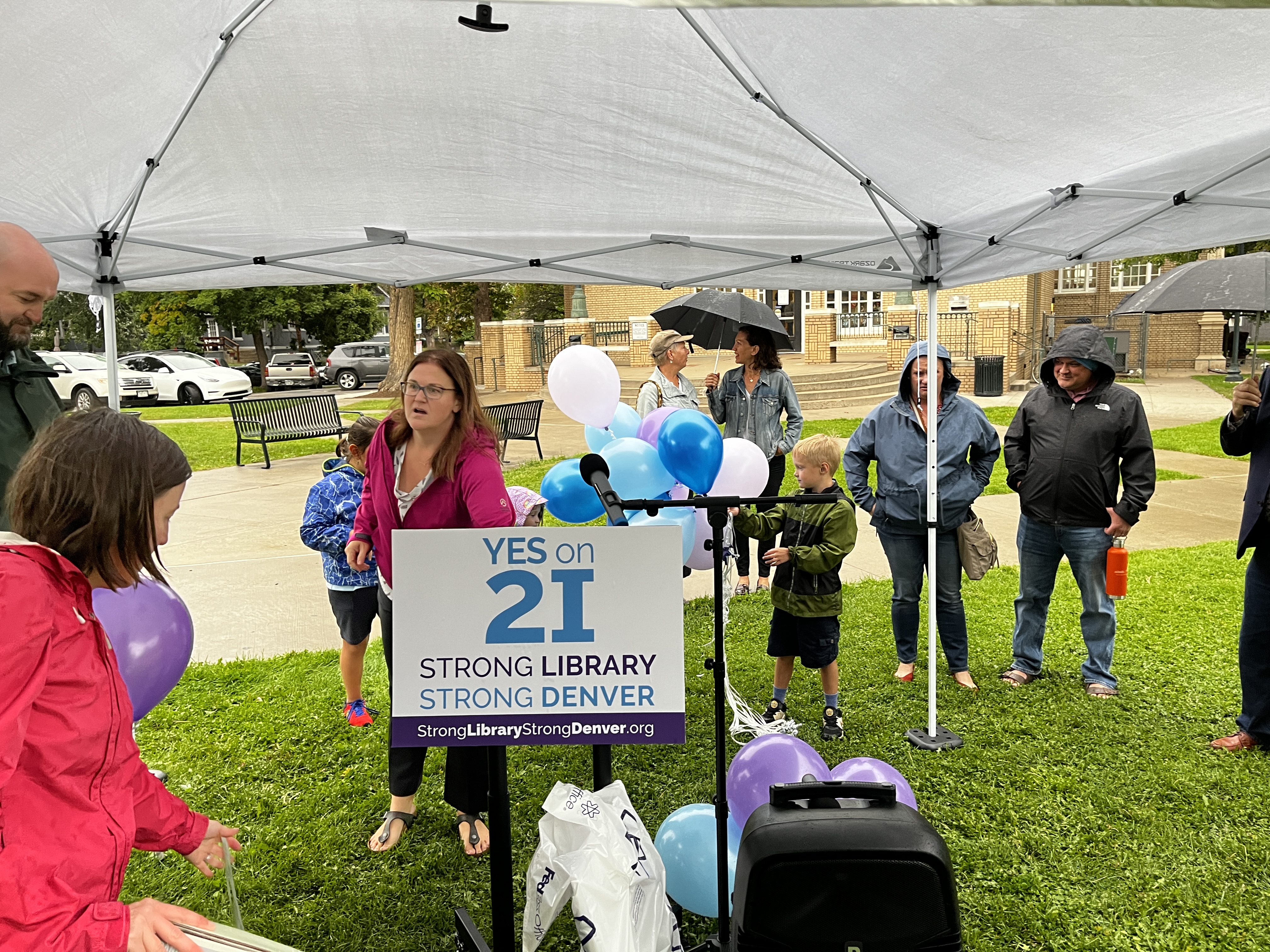 Organizers prepare for a campaign kickoff event on ballot question 2I in Highland Park. The question asks Denver voters to raise the property tax mill by 1.5 mills to provide up to $32 million in funding for Denver Public Libraries. (AlexanderEdwardsBusiness Reporteralex.edwards@gazette.comhttps://secure.gravatar.com/avatar/dbaa50cc8a9183e280c297e3afa72ace?d=mm&r=g)