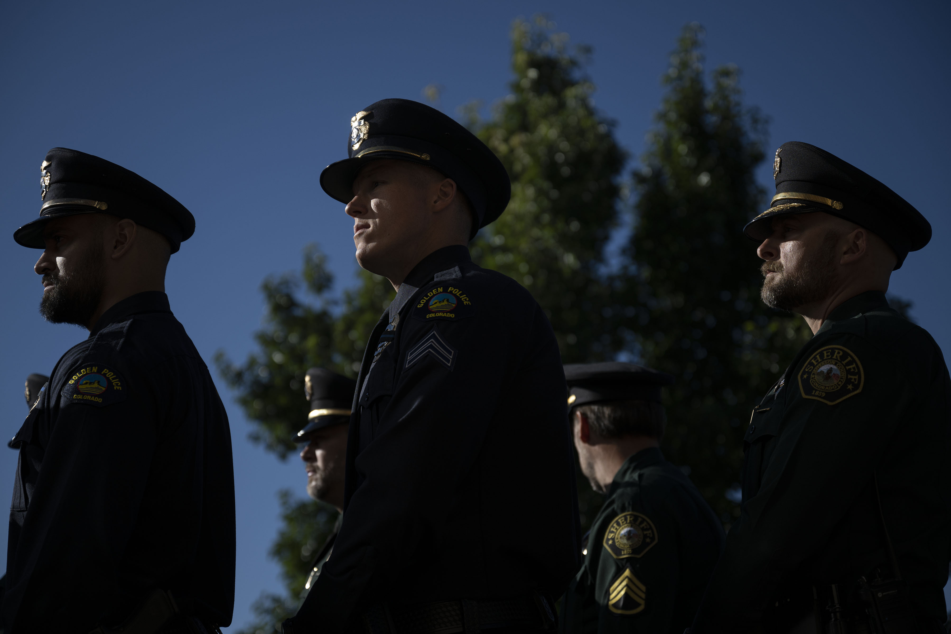 Police officers and sheriff’s deputies from surrounding areas enter the church following the funeral procession for fallen Arvada Police officer Dillon Vakoff on Friday, Sept. 16, 2022, at Flatirons Community Church in Lafayette, Colo. Vakoff was killed in the line of duty last Sunday while responding to a call in Arvada. (Timothy Hurst/The Denver Gazette) (TimHursttim.hurst@gazette.comhttps://secure.gravatar.com/avatar/aca82bd62b4ee425c598527cd6faa1b1?d=mm&r=g)