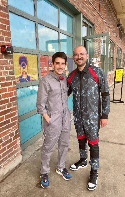 Charlie Miller, Denver Center Executive Director and Curator of Off-Center, and Theater of the Mind Director Andrew Scoville at Tuesday's opening performances.