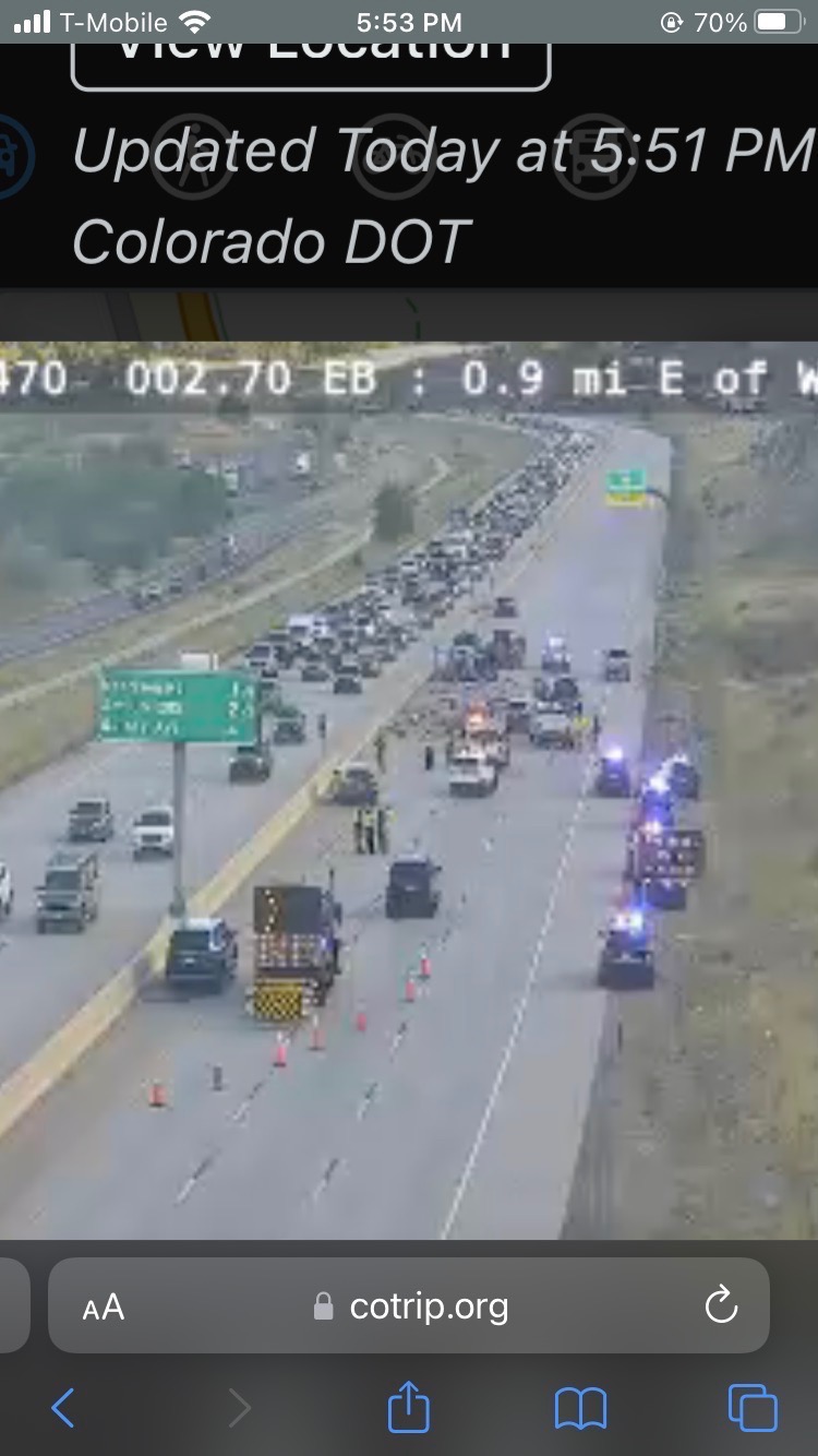 Multiple vehicle crash closes C-470 near Morrison