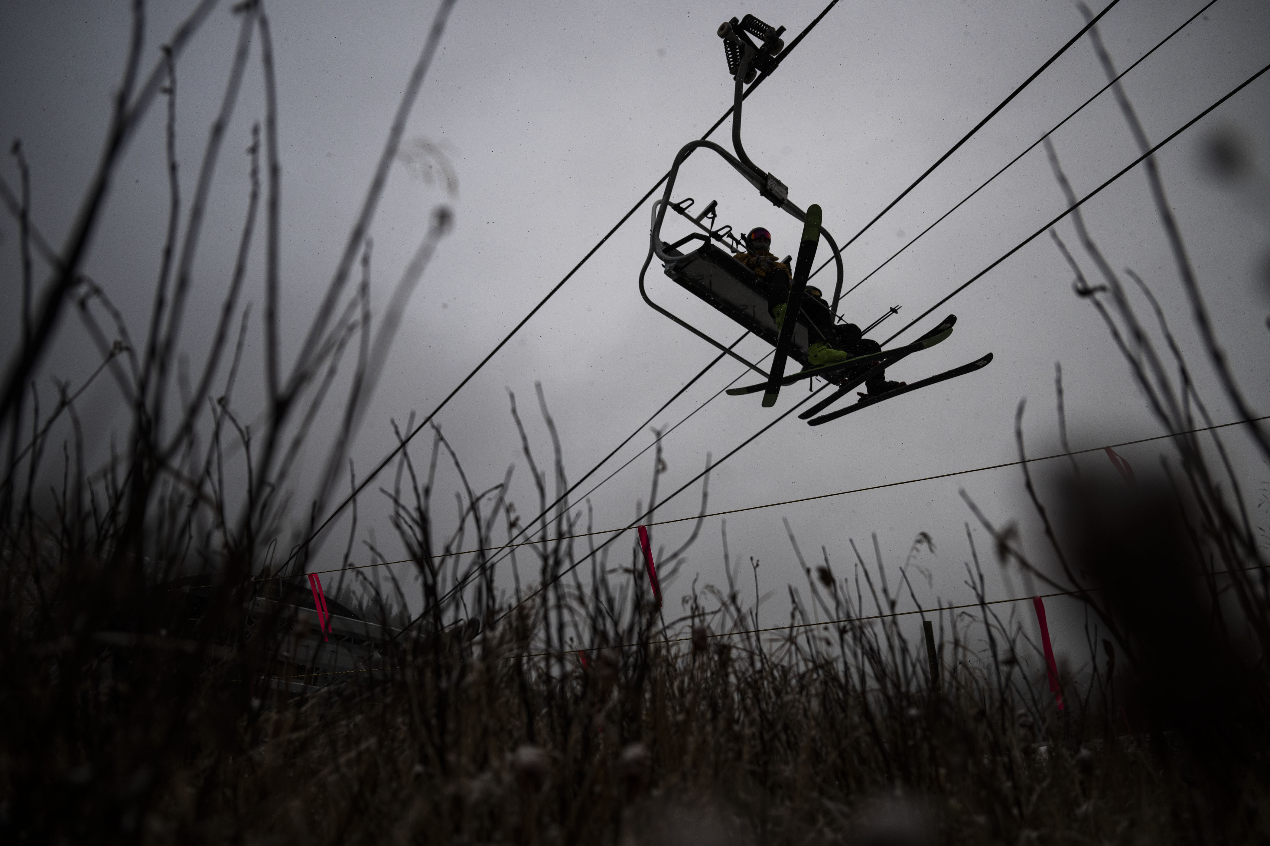 Skiers head up the Black Mountain Express Lift for their first run during opening day at Arapahoe Basin Ski Area on Sunday, Oct. 23, 2022, near Dillon, Colo. (Timothy Hurst/The Gazette) (TimHursttim.hurst@gazette.comhttps://secure.gravatar.com/avatar/aca82bd62b4ee425c598527cd6faa1b1?d=mm&r=g)