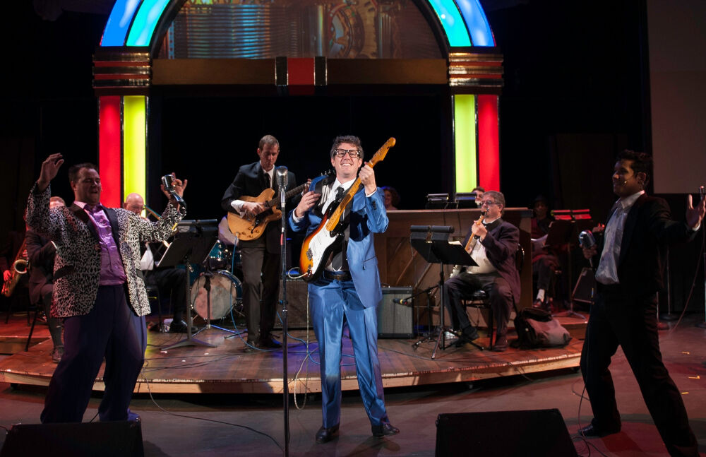 BDT Stage's new production of 'Buddy' reunites three performers from 2015, from left: Brian Murray, Brett Ambler and Alejandro Roldan. (Glenn Ross)