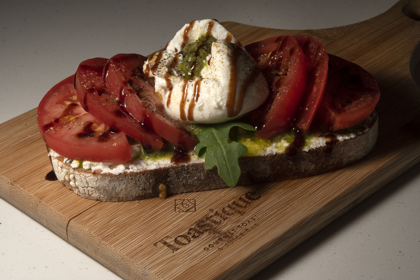Toastique Restaurant (Located at: 11590 Ridgeline Dr. #100) “Tomato Burrata Toast” Tuesday October 4, 2022. Photo by Jeff Kearney. (Jeff Kearney)