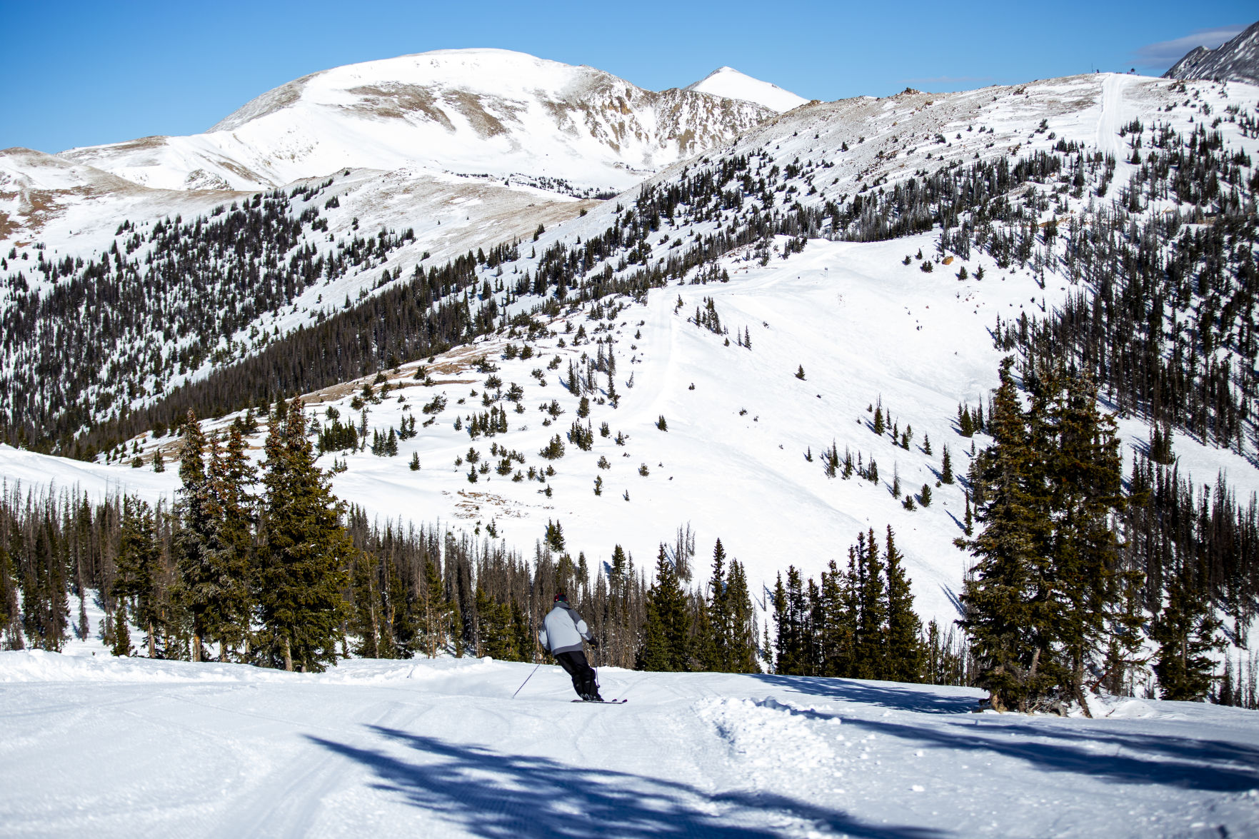 Billy Block skis down a groomed run at Monarch Mountain ski area on Wednesday, Dec. 4, 2019. (Gazette file photo) (Parker Seibold, Gazette file)