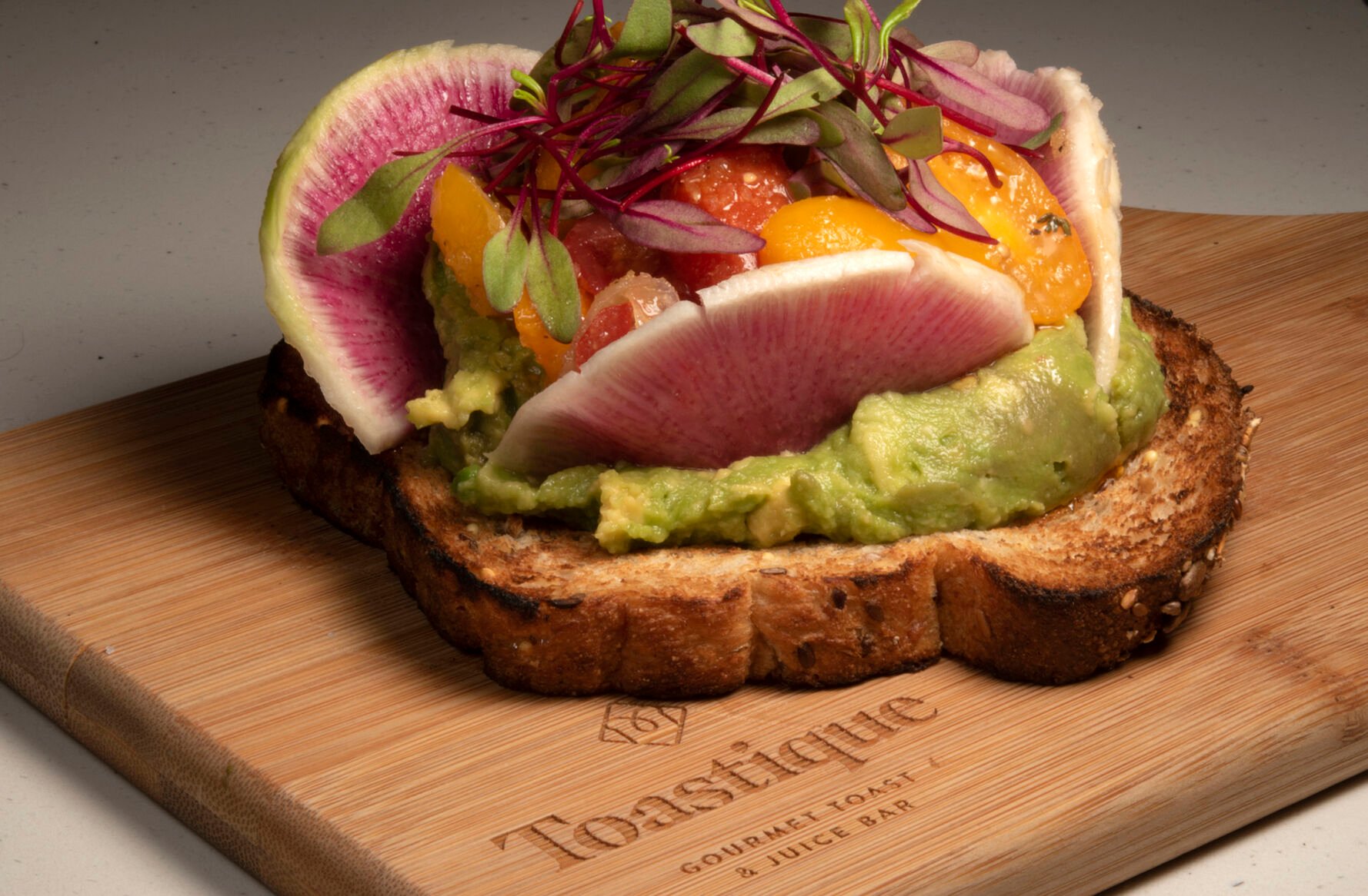 Avocado smash toast at Toastique in Colorado Springs. (Jeff Kearney, special to the gazette)