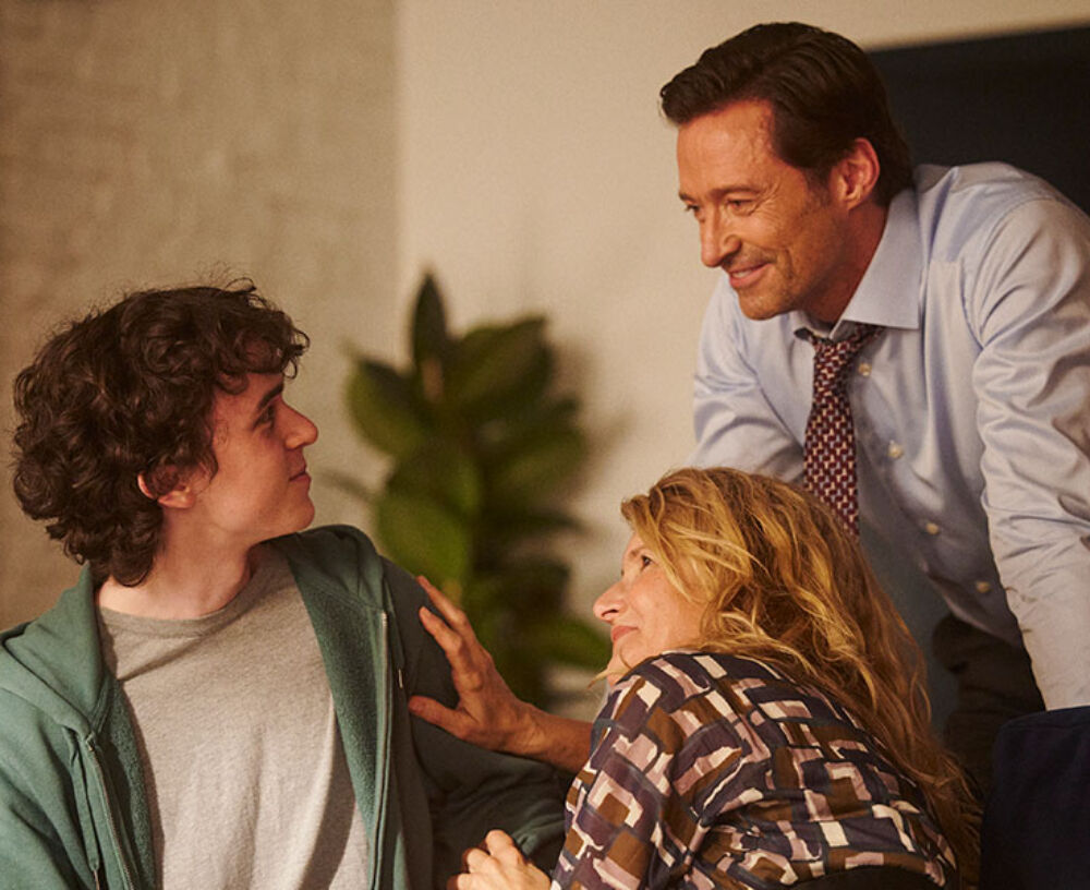 From left: Zen McGrath Laura Dern and Hugh Jackman of 'The Son.'
