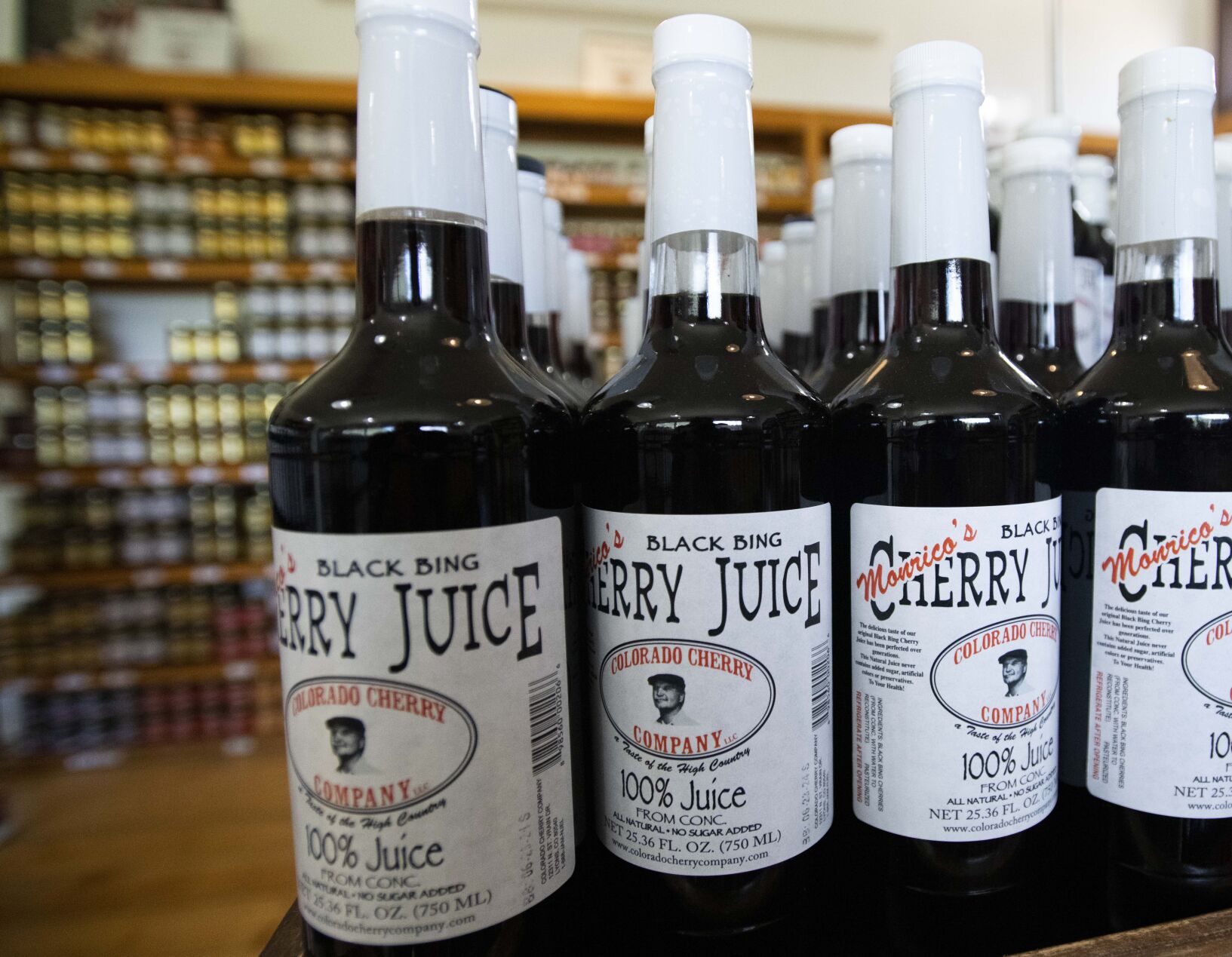 Colorado Cherry Co.’s cherry juice sits on the shelves at the Lyons, Colo., location Tuesday, Sept. 27, 2022. (The Gazette, Christian Murdock) (Christian Murdock/The Gazette)