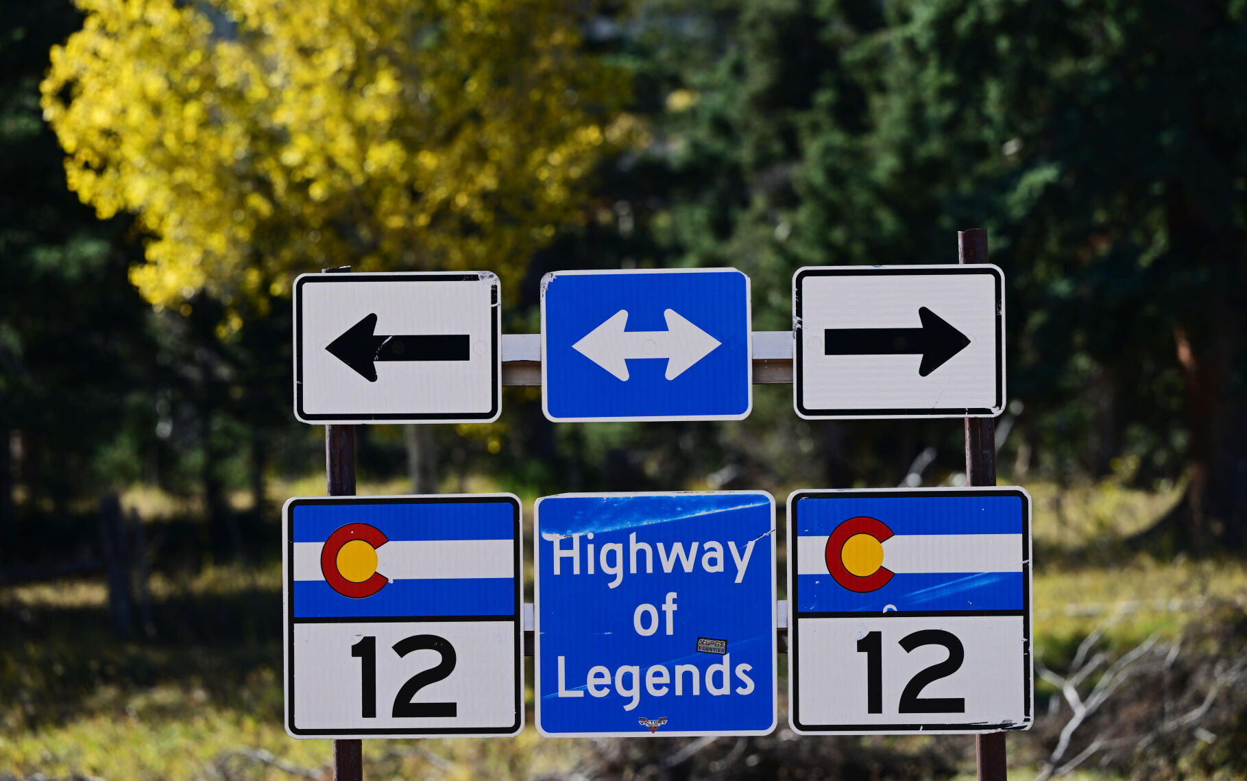 The Highway of Legends sign at the top of Cuchara Pass. (Jerilee Bennett, The Gazette)