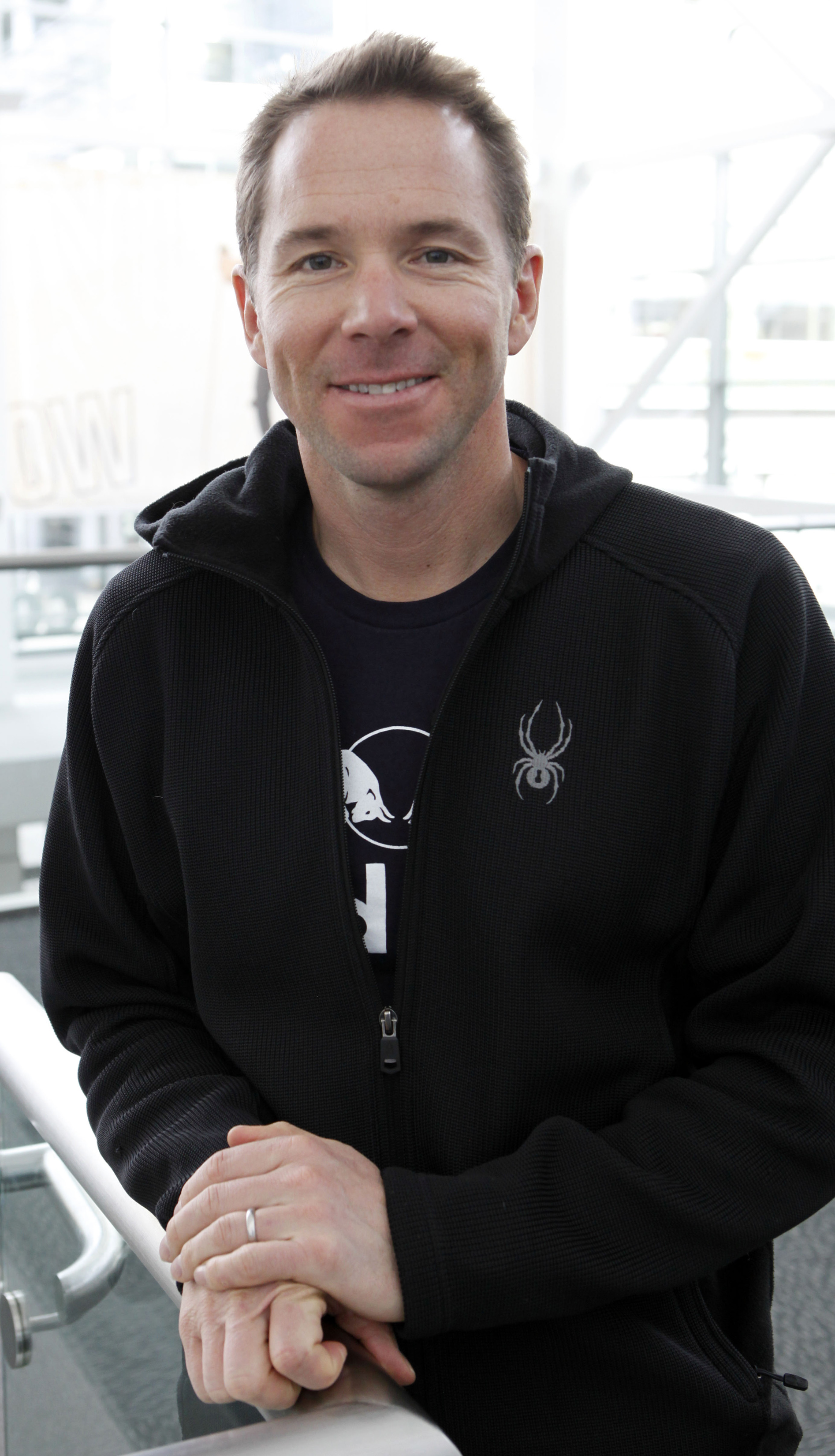 This Jan. 25, 2012 photo shows professional skier and Protect Our Winters board member Chris Davenport in Denver. Davenport says skiers and snowboarders are like a tribe of like-minded people vested in protecting the mountain snows that they spend vast amounts of money to play in.