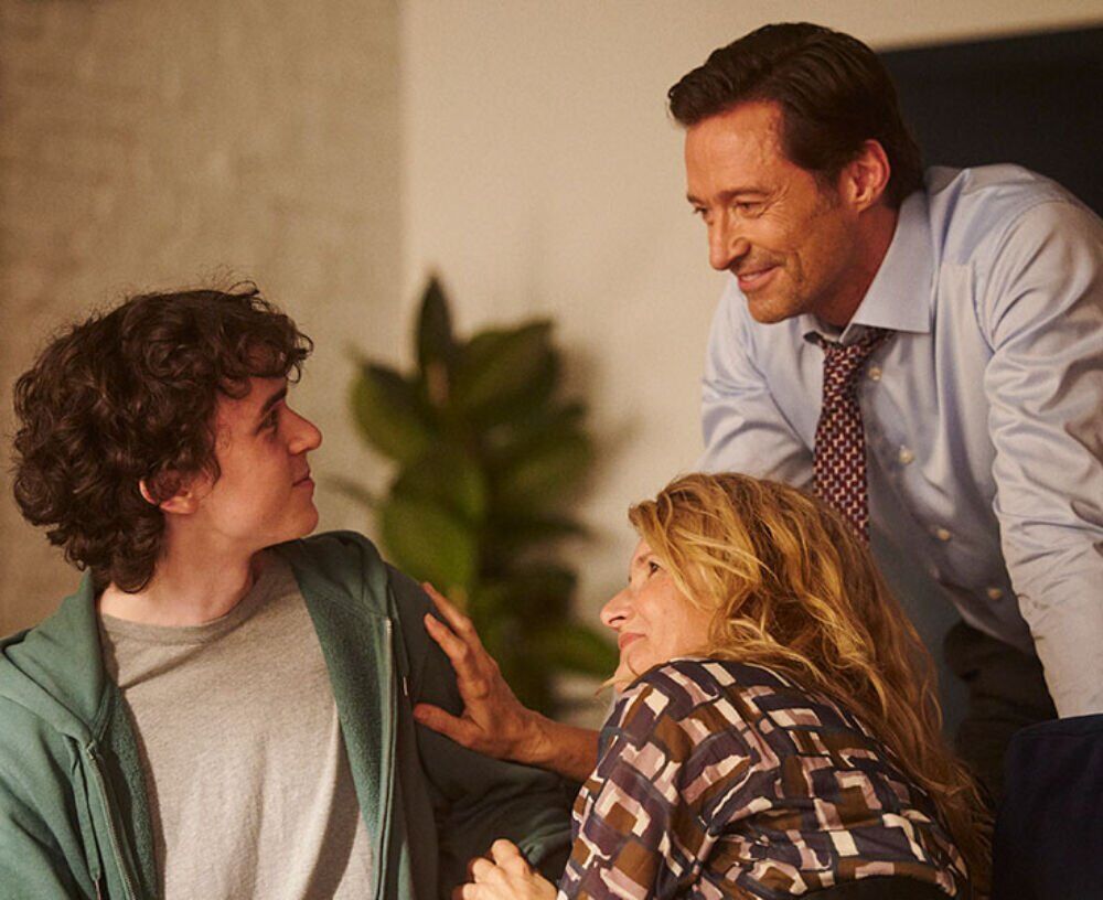 From left: Zen McGrath Laura Dern and Hugh Jackman of 'The Son.'